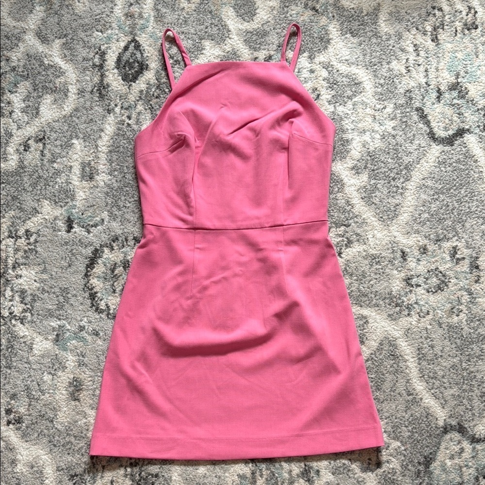 French Connection Square Neck Barbie Pink Dress